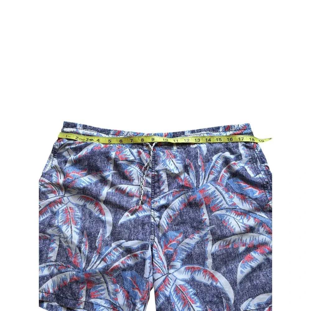 Express Men's Swim Trunks Size‎ M Blue Red Palm Print Board Shorts as is